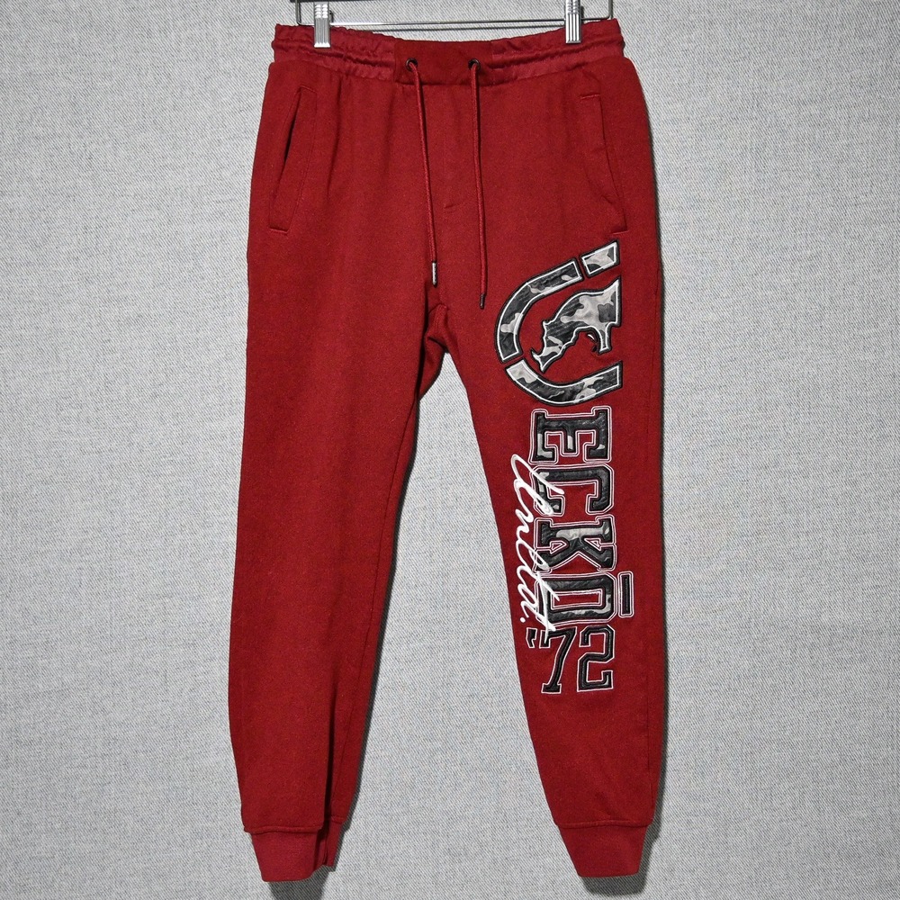 Ecko Unltd Joggers Mens Graphic Logo Fleece Medium Red